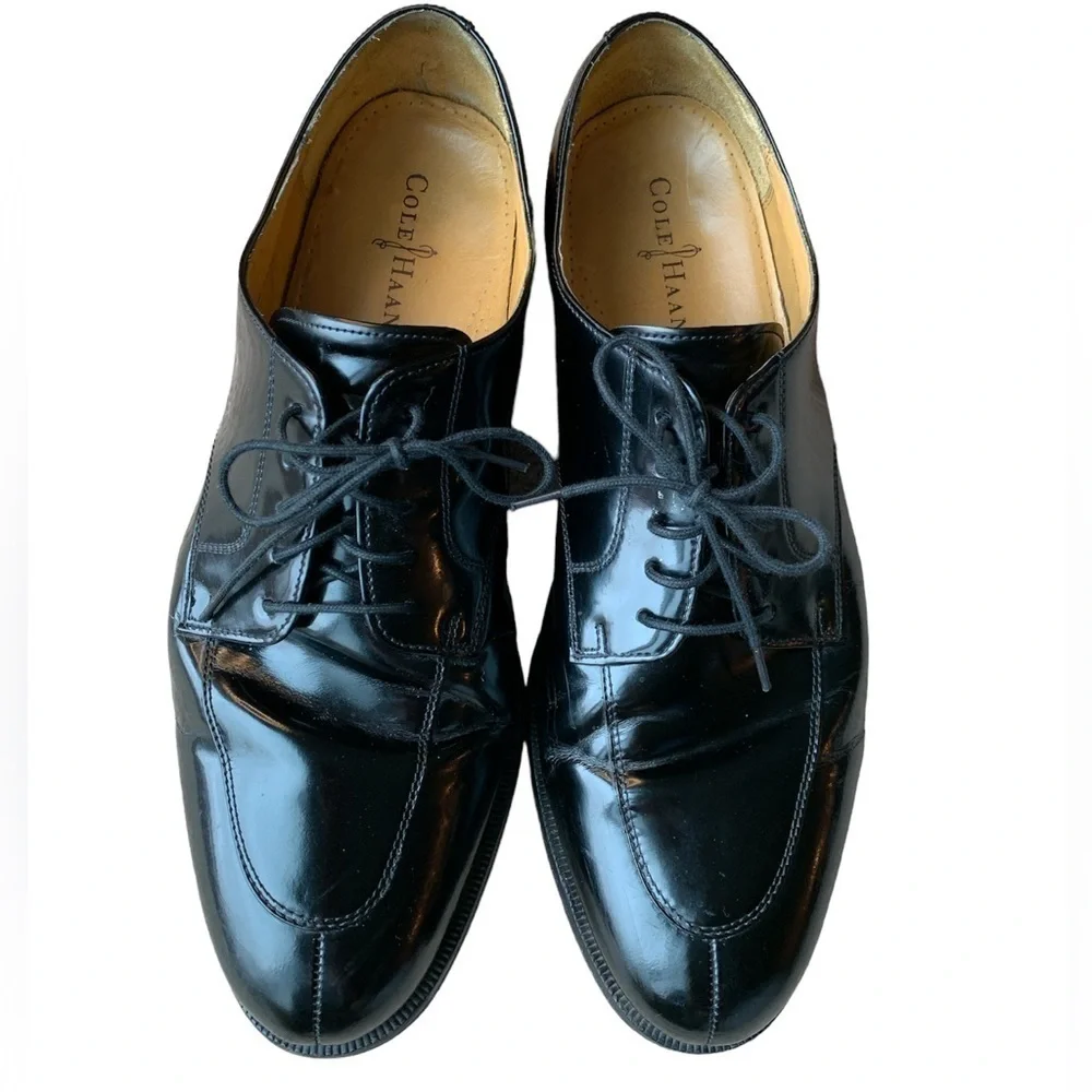 Cole Haan Men's Black Leather Split Toe Oxford Shoes